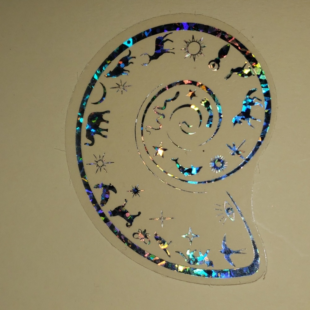 HOLOGRAPHIC NATURE OCEAN WATERPOOF Sticker Glitter rainbow Shell Animals